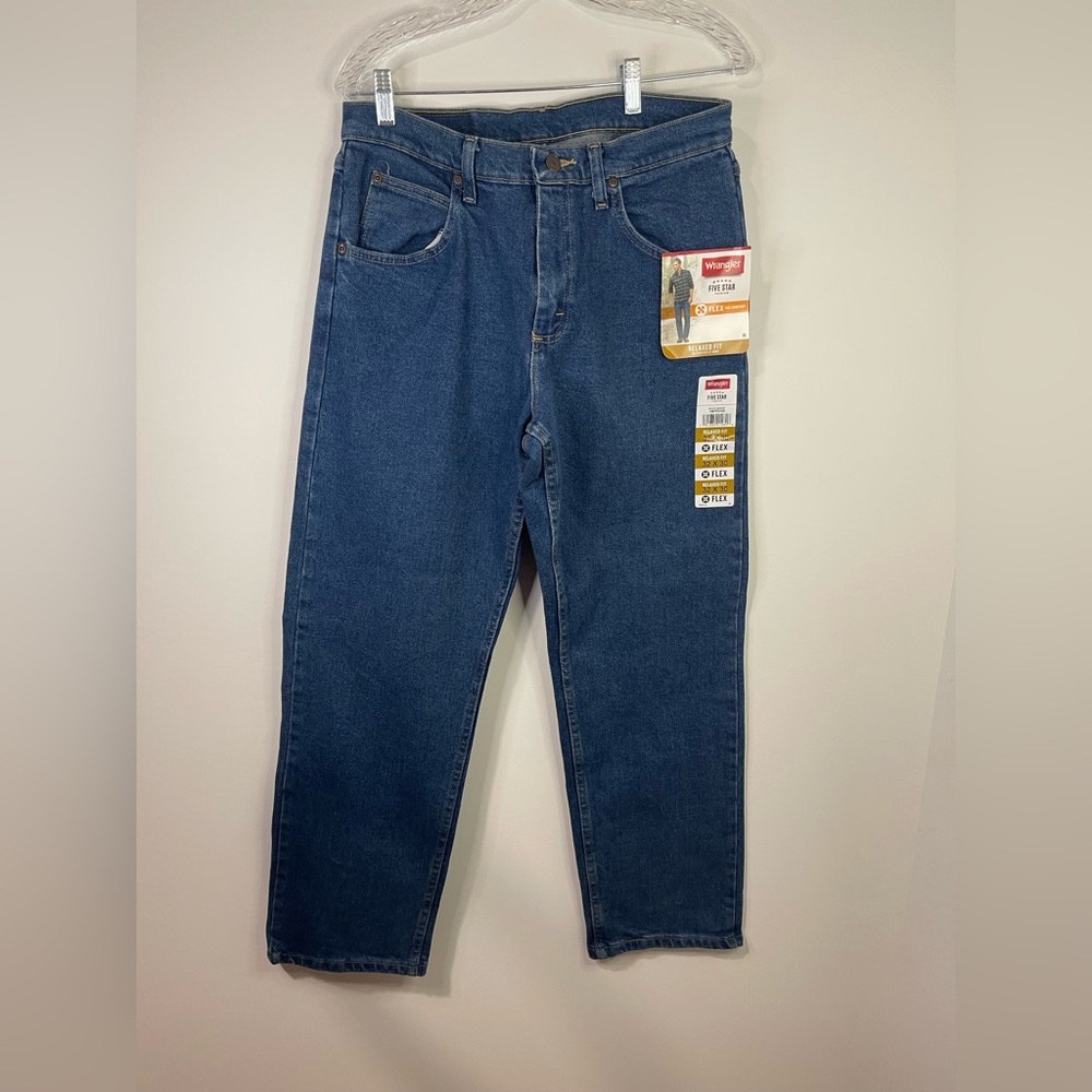 Wrangler‎ Men's Relaxed Fit Dark Blue Jeans
